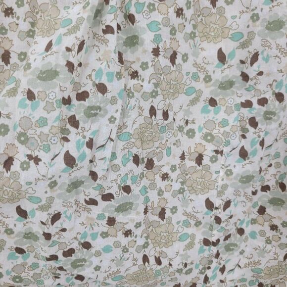 Vintage Ditsy Floral Blouse 18W/20W Green Lace Bib Button Boho Cottagecore - Picture 8 of 12